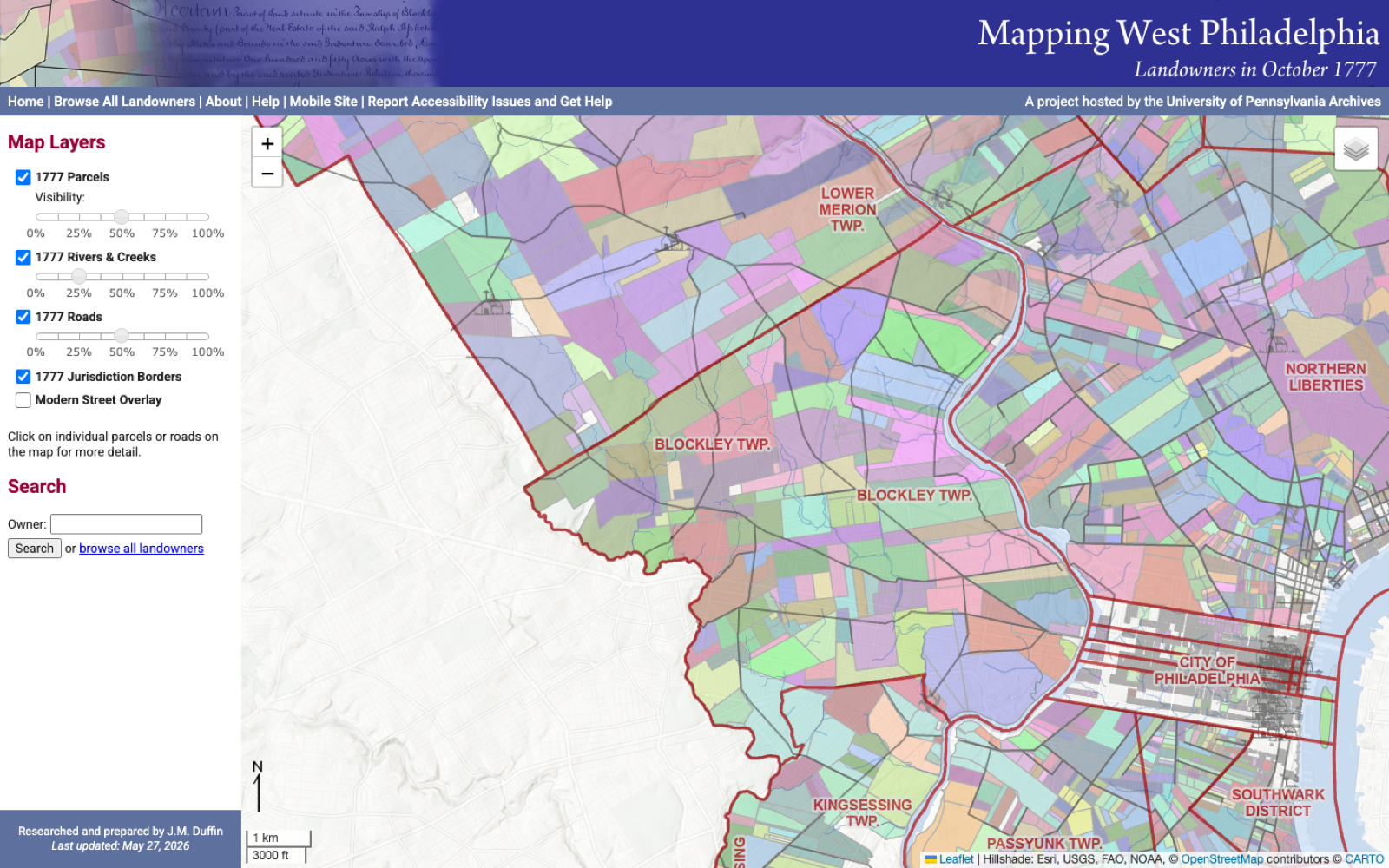 Mapping West Philadelphia 1777 / Mapping Penn